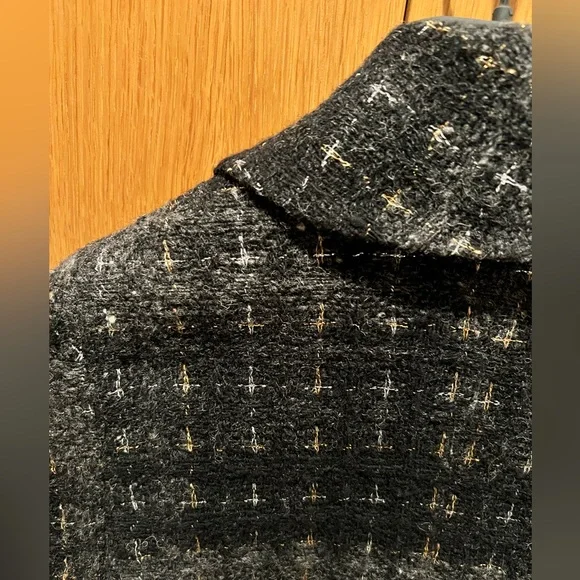 ChanelBlack Charcoal and Metallic Coat, Size 36 (XS)